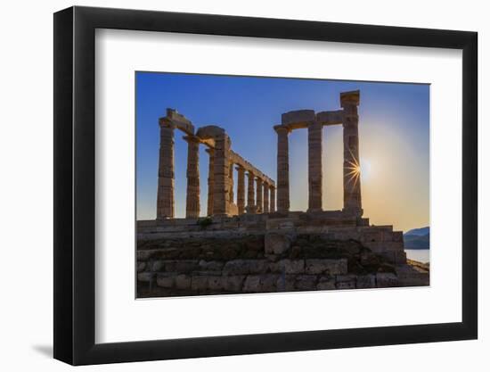 Temple of Poseidon, Cape Sounion, Attica, Greece-Marco Simoni-Framed Photographic Print