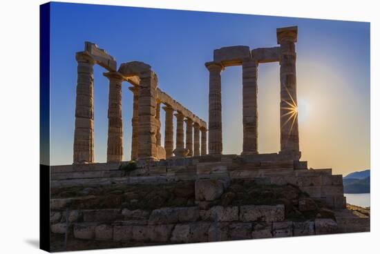 Temple of Poseidon, Cape Sounion, Attica, Greece-Marco Simoni-Stretched Canvas