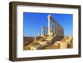 Temple of Poseidon, Cape Sounion, Attica, Greece-Marco Simoni-Framed Photographic Print