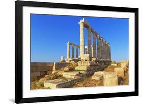 Temple of Poseidon, Cape Sounion, Attica, Greece-Marco Simoni-Framed Photographic Print