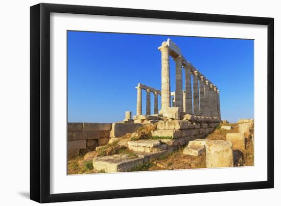 Temple of Poseidon, Cape Sounion, Attica, Greece-Marco Simoni-Framed Photographic Print