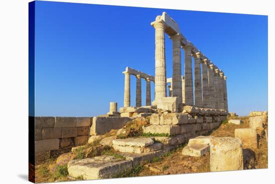 Temple of Poseidon, Cape Sounion, Attica, Greece-Marco Simoni-Stretched Canvas