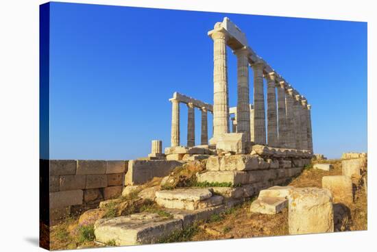 Temple of Poseidon, Cape Sounion, Attica, Greece-Marco Simoni-Stretched Canvas