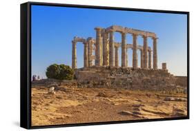 Temple of Poseidon, Cape Sounion, Attica, Greece-Marco Simoni-Framed Stretched Canvas