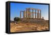 Temple of Poseidon, Cape Sounion, Attica, Greece-Marco Simoni-Framed Stretched Canvas