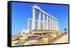 Temple of Poseidon, Cape Sounion, Attica, Greece-Marco Simoni-Framed Stretched Canvas