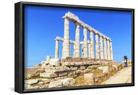 Temple of Poseidon, Cape Sounion, Attica, Greece-Marco Simoni-Framed Photographic Print