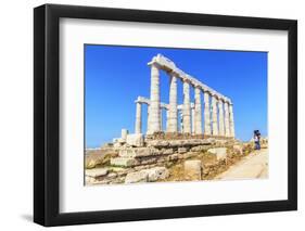 Temple of Poseidon, Cape Sounion, Attica, Greece-Marco Simoni-Framed Photographic Print