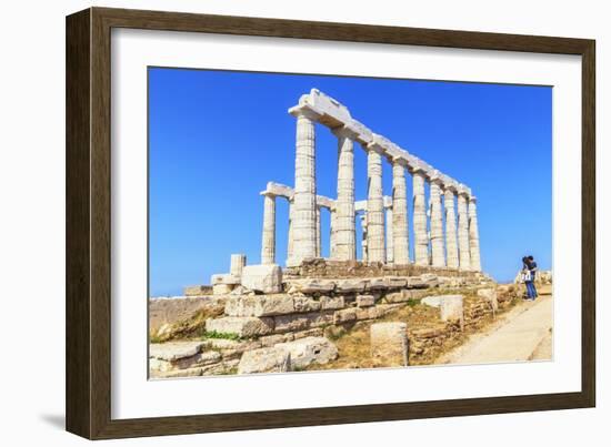 Temple of Poseidon, Cape Sounion, Attica, Greece-Marco Simoni-Framed Photographic Print