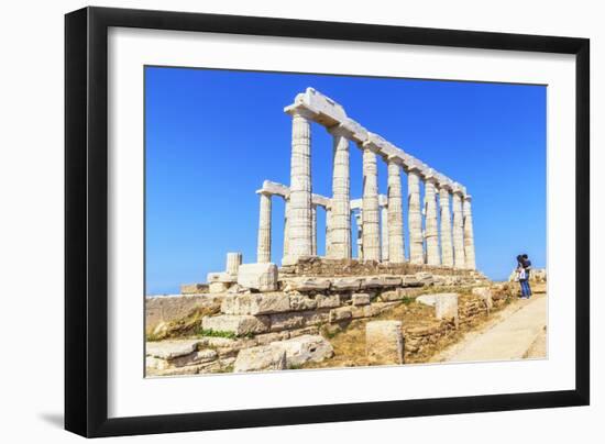 Temple of Poseidon, Cape Sounion, Attica, Greece-Marco Simoni-Framed Photographic Print