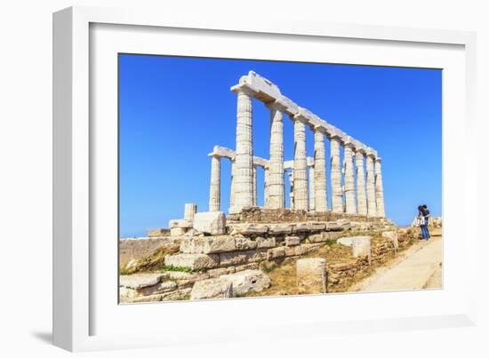 Temple of Poseidon, Cape Sounion, Attica, Greece-Marco Simoni-Framed Photographic Print