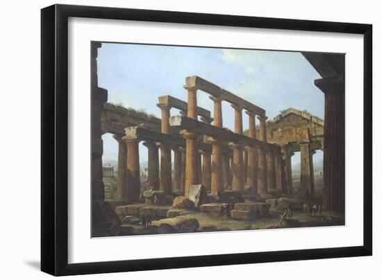 Temple of Poseidon in Paestum-Antonio Joli-Framed Giclee Print