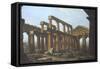 Temple of Poseidon in Paestum-Antonio Joli-Framed Stretched Canvas