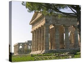 Temple of Poseidon,Temple of Hera Beyond, Paestum, Campania, Italy-Marco Cristofori-Stretched Canvas