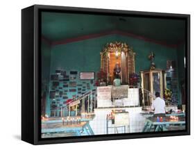 Temple of San Simon, also known as Maximon, Patron Saint of Gamblers and Drunks, San Andres Itzapa-Wendy Connett-Framed Stretched Canvas