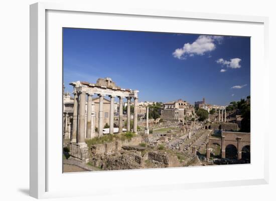 Temple of Saturn and Roman Forum, UNESCO World Heritage Site, Rome, Lazio, Italy, Europe-Peter-Framed Photographic Print