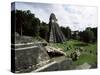 Temple of the Great Jaguar in the Grand Plaza, Mayan Ruins, Tikal, Peten-Robert Francis-Stretched Canvas