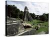 Temple of the Great Jaguar in the Grand Plaza, Mayan Ruins, Tikal, Peten-Robert Francis-Stretched Canvas
