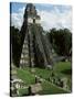 Temple of the Great Jaguar in the Grand Plaza, Mayan Ruins, Tikal, Peten-Robert Francis-Stretched Canvas