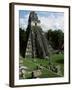 Temple of the Great Jaguar in the Grand Plaza, Mayan Ruins, Tikal, Peten-Robert Francis-Framed Photographic Print