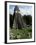 Temple of the Great Jaguar in the Grand Plaza, Mayan Ruins, Tikal, Peten-Robert Francis-Framed Photographic Print