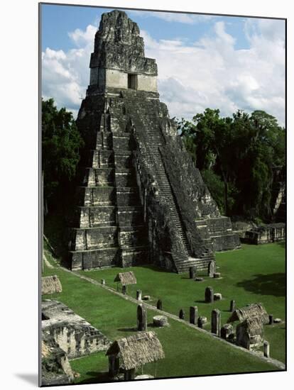 Temple of the Great Jaguar in the Grand Plaza, Mayan Ruins, Tikal, Peten-Robert Francis-Mounted Photographic Print