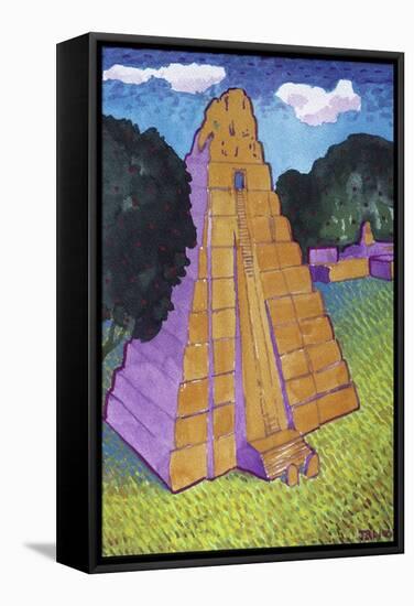 Temple of the Jaguar (Tikal)-John Newcomb-Framed Stretched Canvas