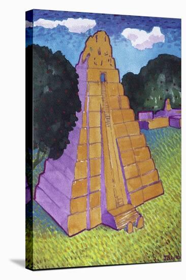 Temple of the Jaguar (Tikal)-John Newcomb-Stretched Canvas