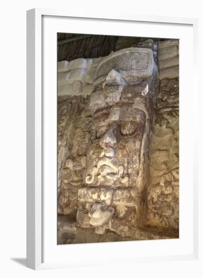 Temple of the Masks, with 8 Foot Tall Mask, Kohunlich-Richard Maschmeyer-Framed Photographic Print