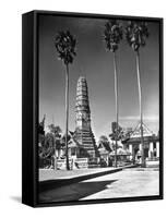 Temple of the Pip Surrounded by Three Sugar Palms-Dmitri Kessel-Framed Stretched Canvas