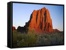 Temple of the Sun, Lower Cathedral Valley, Colorado Plateau, Capitol Reef National Park, Utah, USA-Scott T. Smith-Framed Stretched Canvas