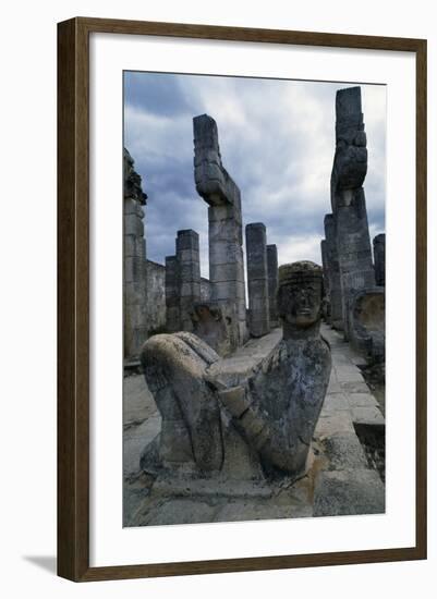Temple of the Warriors and Statue of Chac-Mool, Chichen Itza-null-Framed Photographic Print