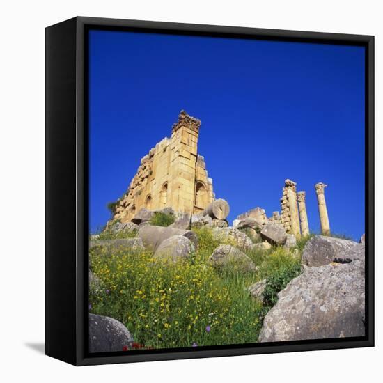 Temple of Zeus, Jerash, Jordan, Middle East-Christopher Rennie-Framed Stretched Canvas