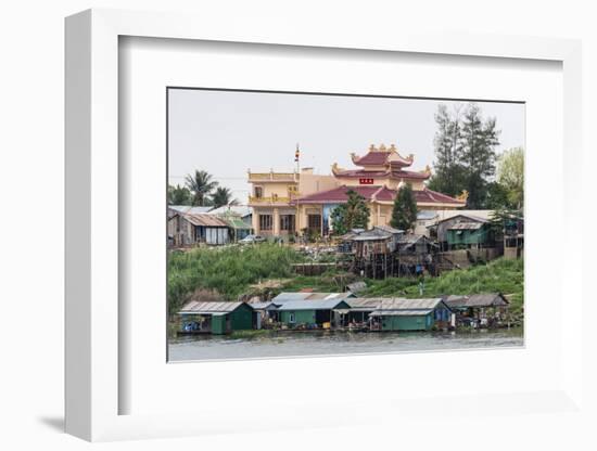 Temple on the Tonle Sap River-Michael Nolan-Framed Photographic Print