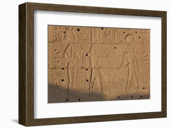 Temple Relief and Hieroglyphics, Karnak, Luxor, Egypt-Peter Adams-Framed Photographic Print