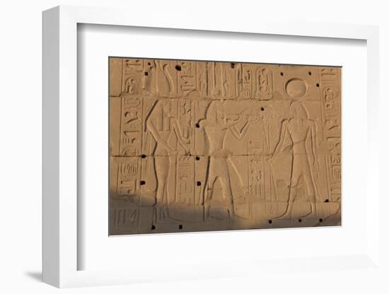 Temple Relief and Hieroglyphics, Karnak, Luxor, Egypt-Peter Adams-Framed Photographic Print