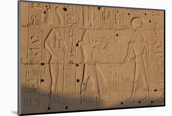 Temple Relief and Hieroglyphics, Karnak, Luxor, Egypt-Peter Adams-Mounted Photographic Print