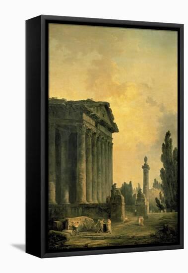 Temple Ruins-Hubert Robert-Framed Stretched Canvas