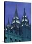 Temple Square, Salt Lake City, Utah-Walter Bibikow-Stretched Canvas