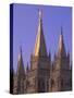 Temple Square, Salt Lake City, Utah-Walter Bibikow-Stretched Canvas