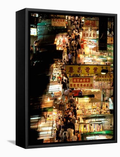 Temple Street Market, Kowloon, Hong Kong, China-Walter Bibikow-Framed Stretched Canvas