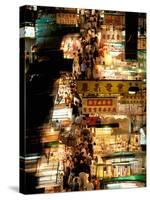 Temple Street Market, Kowloon, Hong Kong, China-Walter Bibikow-Stretched Canvas