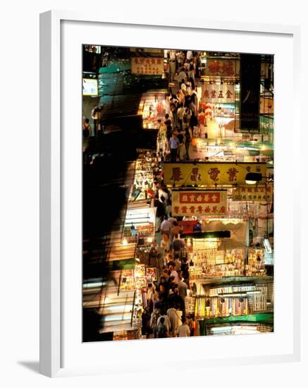 Temple Street Market, Kowloon, Hong Kong, China-Walter Bibikow-Framed Premium Photographic Print