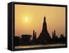 Temple Wat Arun at Sunset, Bangkok, Thailand-Angelo Cavalli-Framed Stretched Canvas