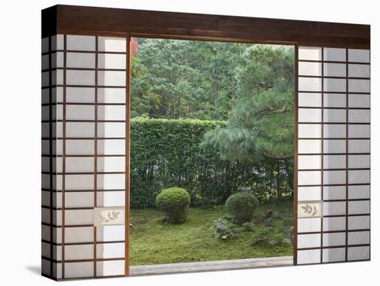 Temple Window, Sesshuji, Kyoto, Japan-Rob Tilley-Stretched Canvas