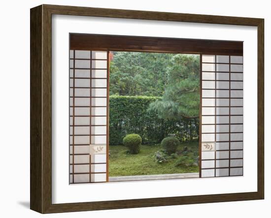 Temple Window, Sesshuji, Kyoto, Japan-Rob Tilley-Framed Premium Photographic Print