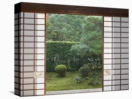 Temple Window, Sesshuji, Kyoto, Japan-Rob Tilley-Stretched Canvas