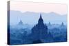 Temples and Pagodas in Early Morning Mist at Dawn, Bagan (Pagan), Myanmar (Burma)-Stephen Studd-Stretched Canvas