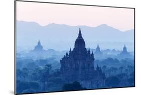 Temples and Pagodas in Early Morning Mist at Dawn, Bagan (Pagan), Myanmar (Burma)-Stephen Studd-Mounted Photographic Print