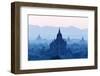 Temples and Pagodas in Early Morning Mist at Dawn, Bagan (Pagan), Myanmar (Burma)-Stephen Studd-Framed Photographic Print